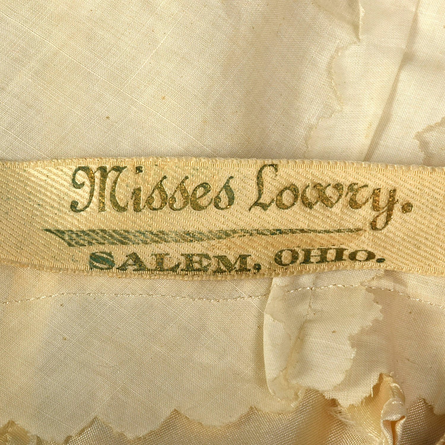 Misses Lowry label from a 1900s dress